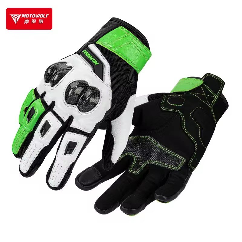 Motorcycle Gear Clearance - Motorcycle Gloves Black Racing Genuine Leather
