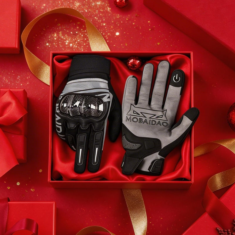 Motorcycle Gear Clearance - Men's Leather Motorcycle Gloves Full Finger