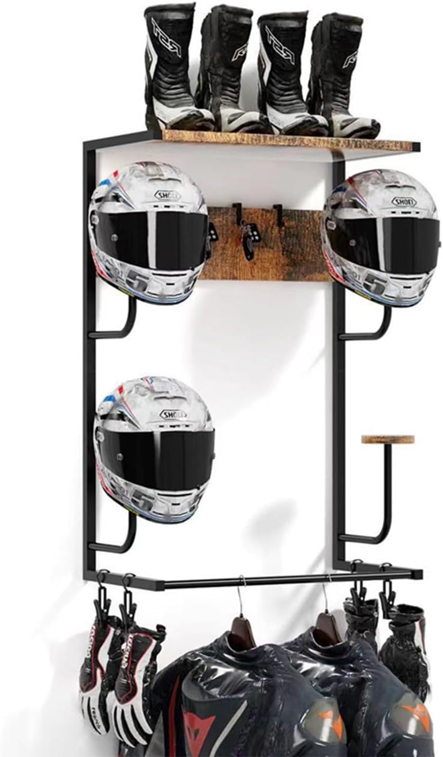 Motorcycle Gear Rack - Motorcycle Helmet Holder, Wall Mounted Helmet