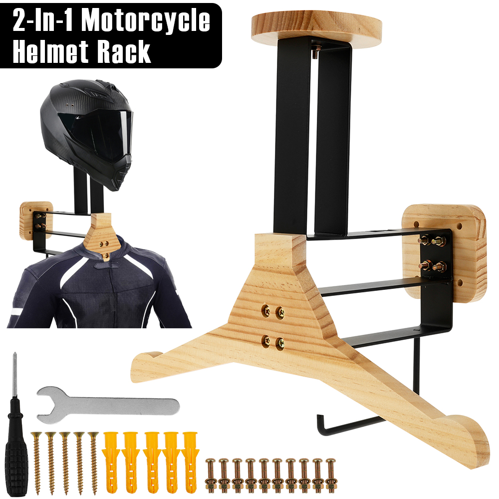 Motorcycle Helmet Rack Wooden  - Motorcycle Gear Rack ulasan dan harga