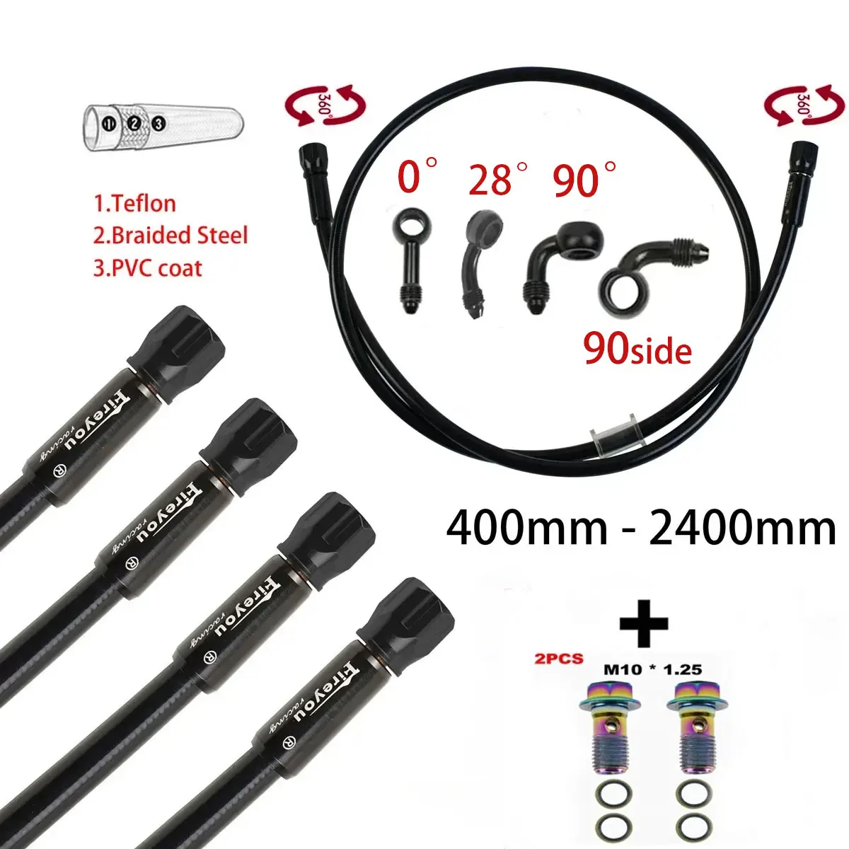AN3 Braided Brake Hose Motorcy - Gear Clutch Motorcycle ulasan dan harga