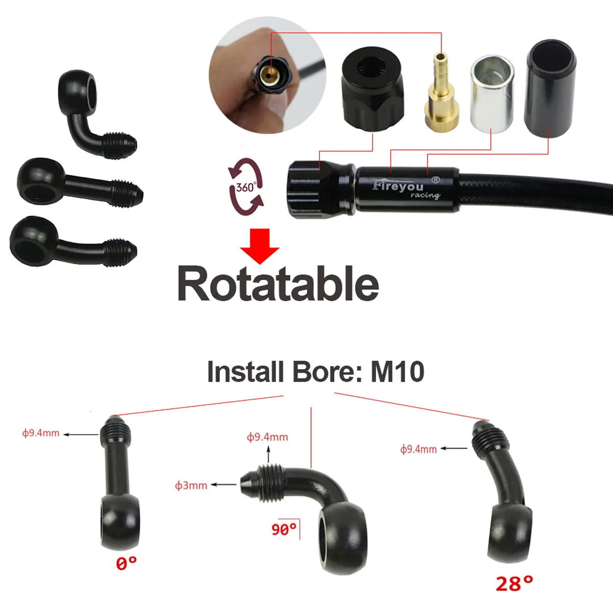 AN3 Braided Brake Hose Motorcy - Gear Clutch Motorcycle ulasan dan harga